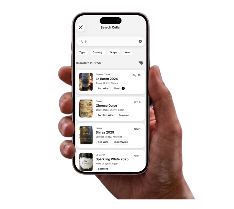Uva app — smart inventory search