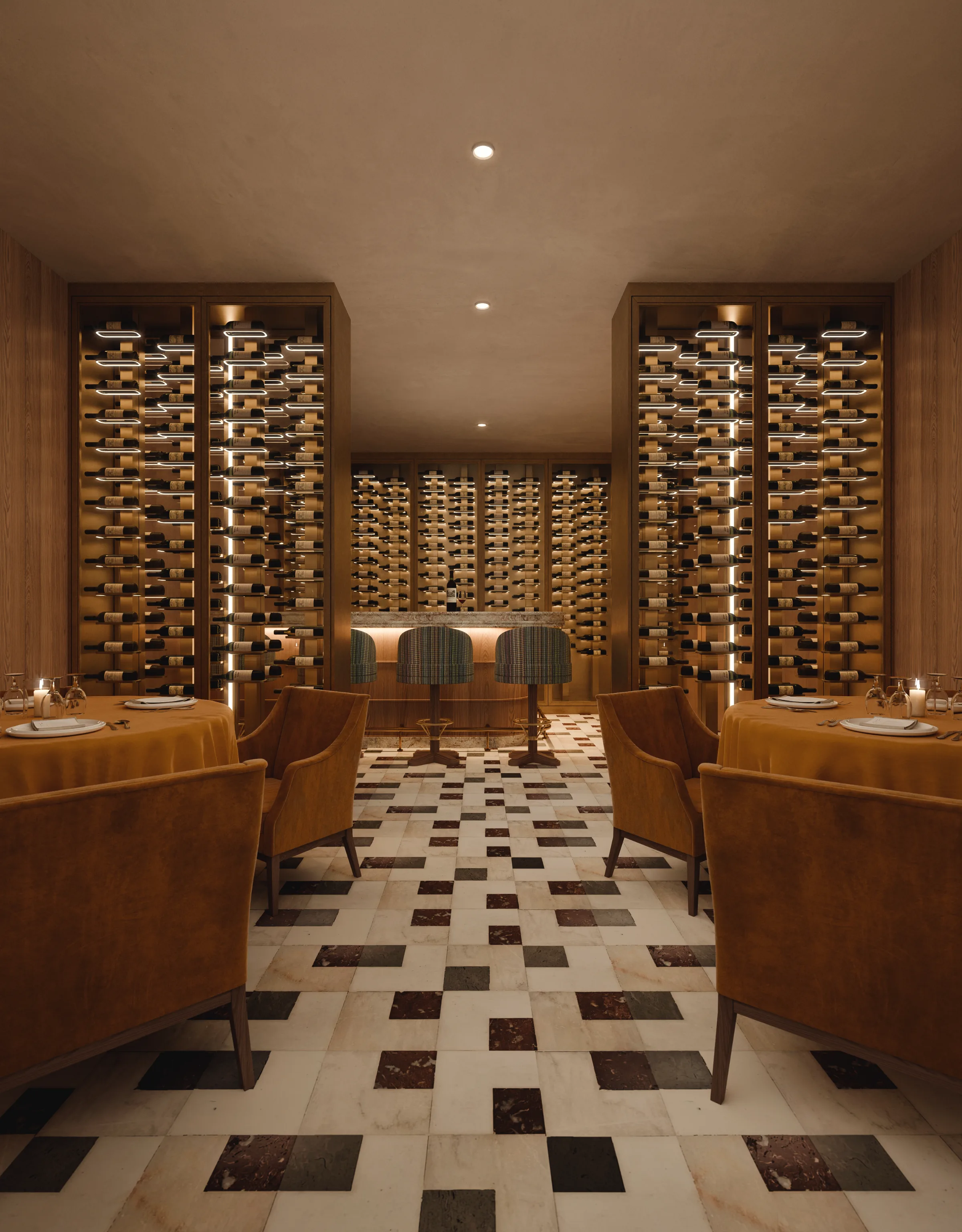 Private tasting room with seating