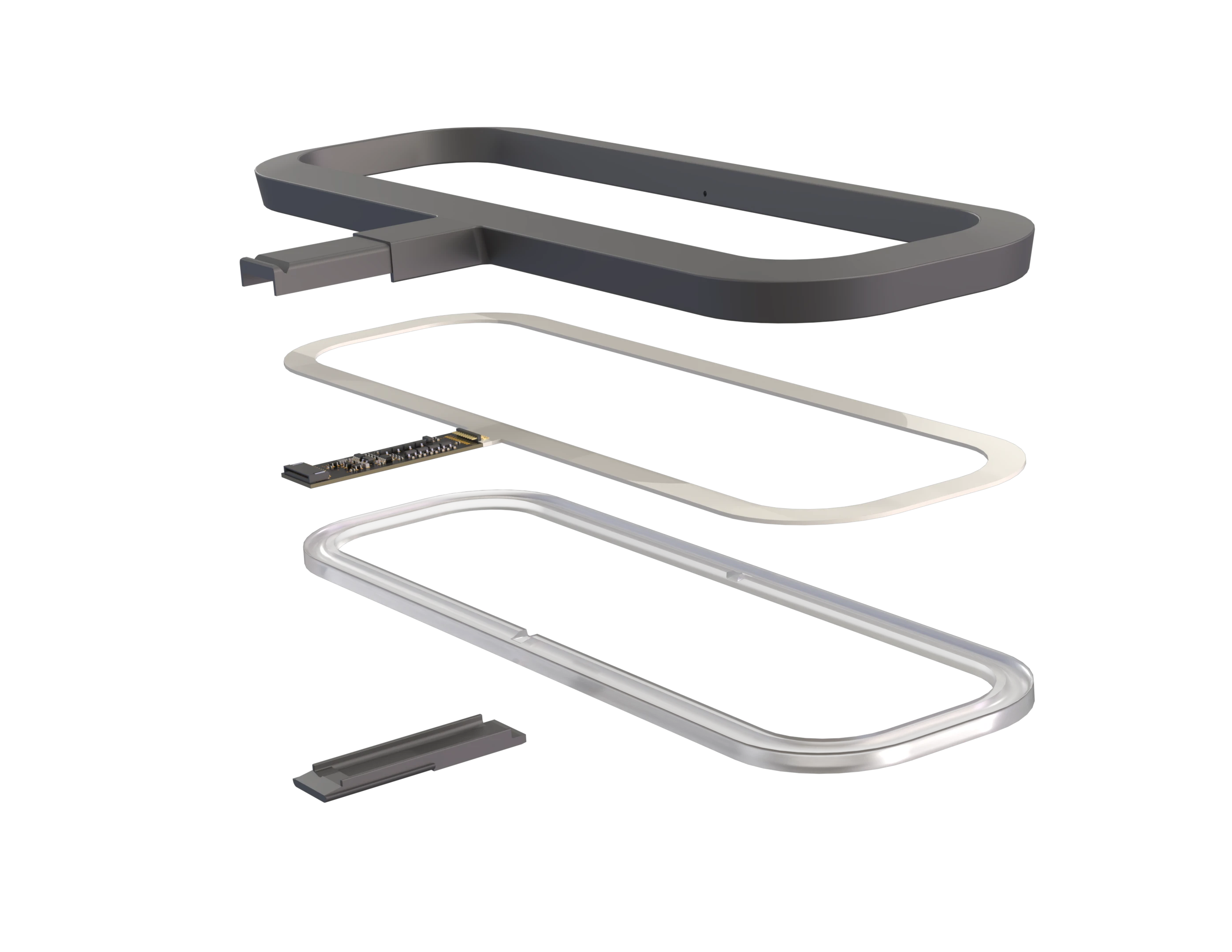 Exploded view of the Uva cradle